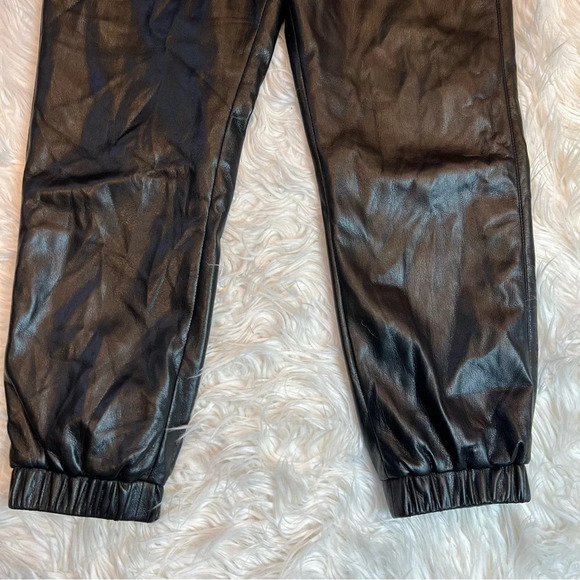 NWOT Joie Wadley Vegan Faux Leather Pant Caviar Black Contemporary Casual Medium - Picture 4 of 12